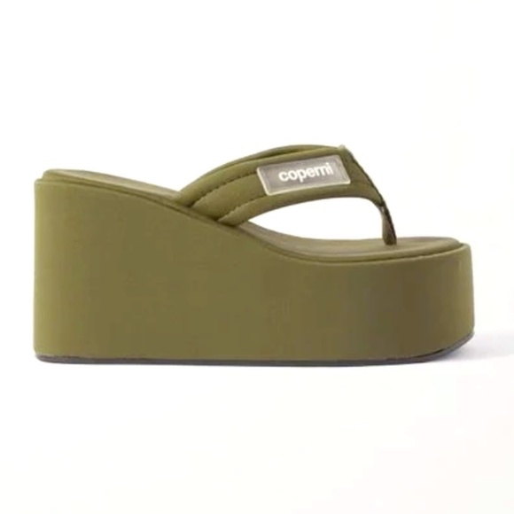 Coperni Olive Green Platform Wedge Sandals NEW Size US10 / IT40 - Picture 7 of 10